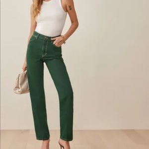 Reformation Jeans Dark Green